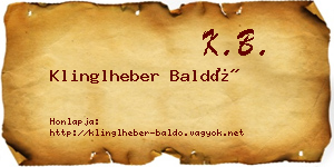 Klinglheber Baldó névjegykártya
